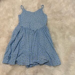 See you Monday blue flower strap dress size M